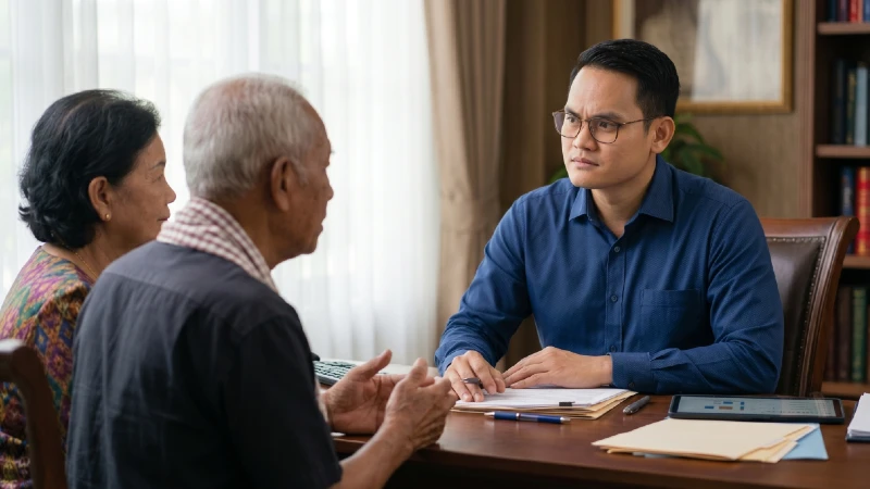 Dr Chen Narong in consultation with patients at his private clinic
